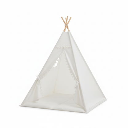 White Kids Teepee Tent on White Background