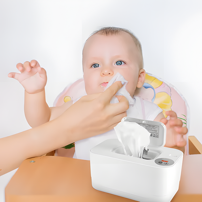 Baby Wipe Warmer - USB-C Rechargeable Portable Wipe Heater with 3 Temperature Settings & LED Display, Top-Heating Design