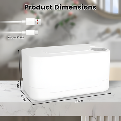 Baby Wipe Warmer - USB-C Rechargeable Portable Wipe Heater with 3 Temperature Settings & LED Display, Top-Heating Design