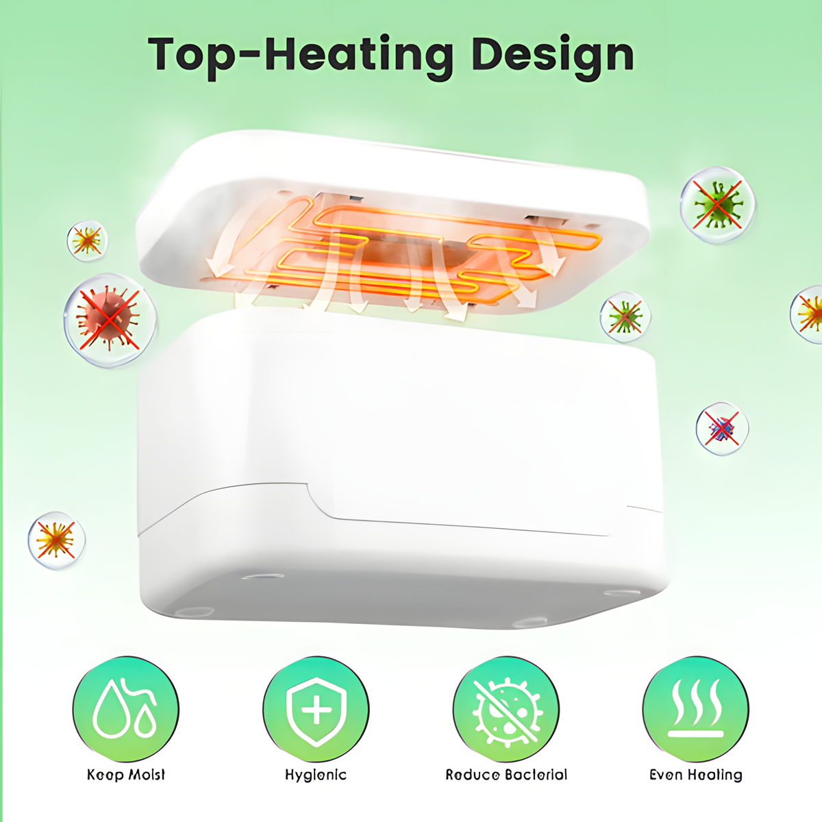 Baby Wipe Warmer - USB-C Rechargeable Portable Wipe Heater with 3 Temperature Settings & LED Display, Top-Heating Design
