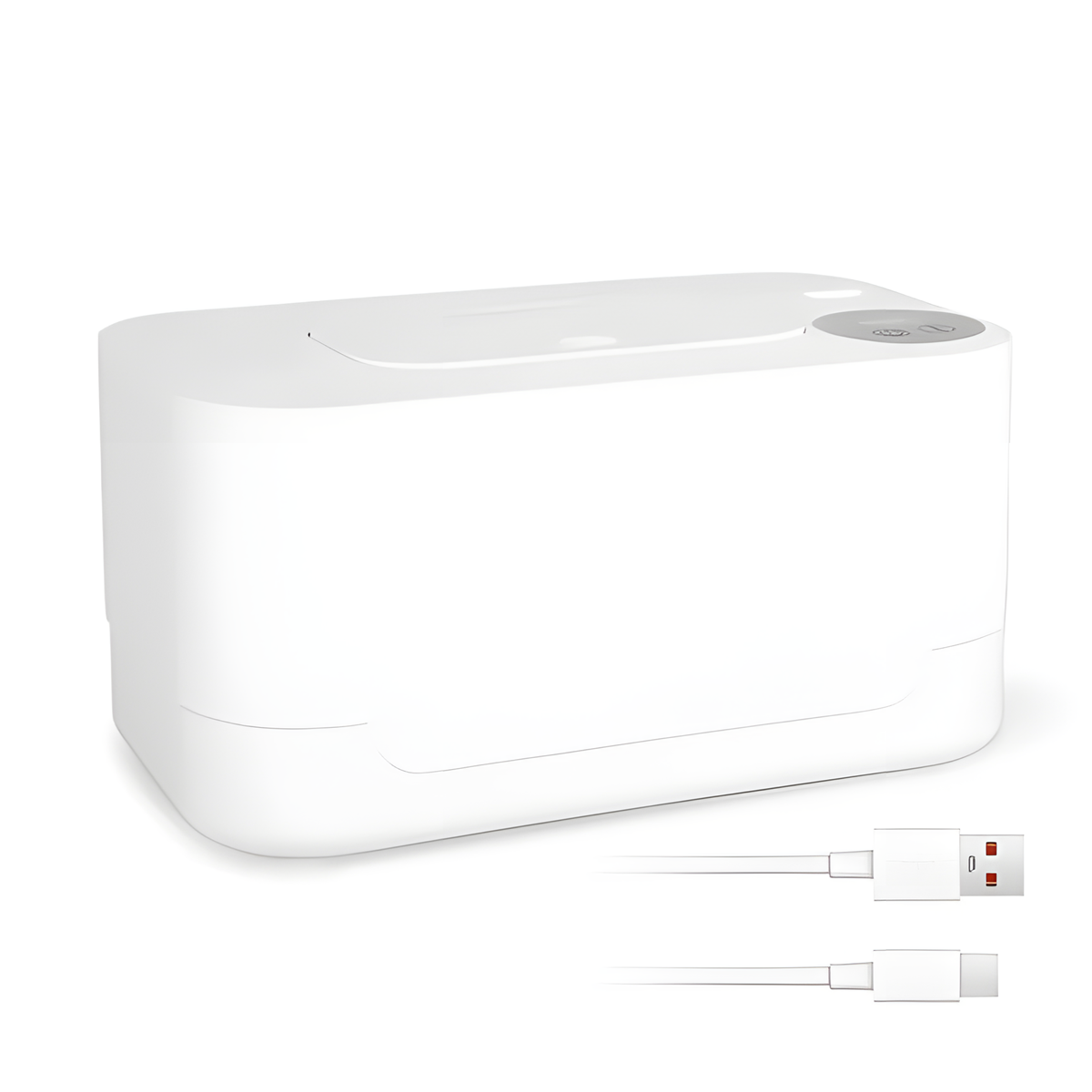 Baby Wipe Warmer - USB-C Rechargeable Portable Wipe Heater with 3 Temperature Settings & LED Display, Top-Heating Design