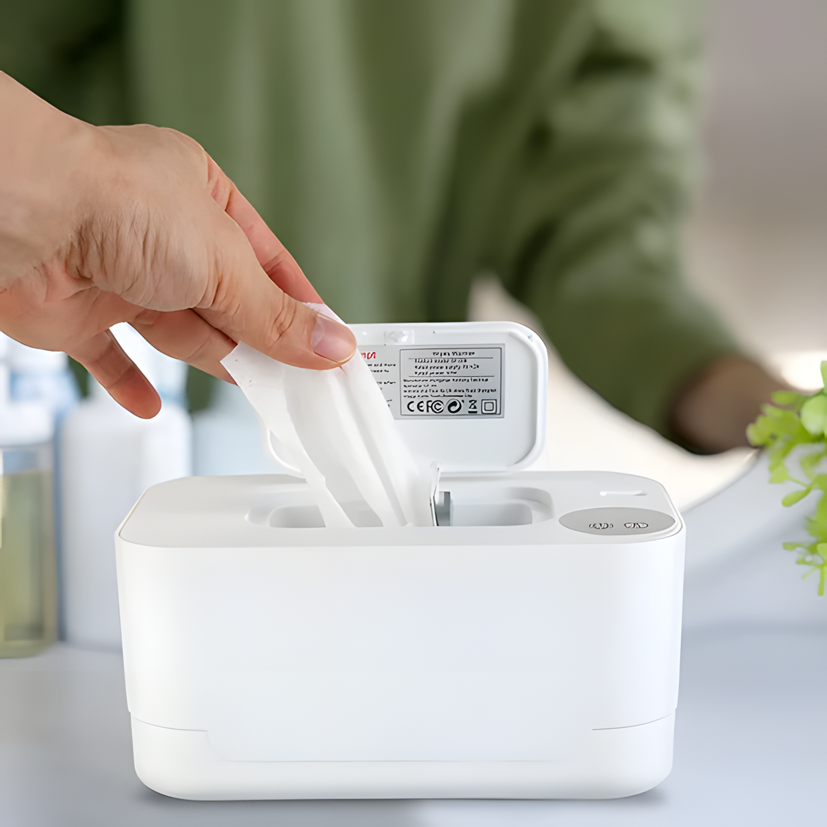 Baby Wipe Warmer - USB-C Rechargeable Portable Wipe Heater with 3 Temperature Settings & LED Display, Top-Heating Design